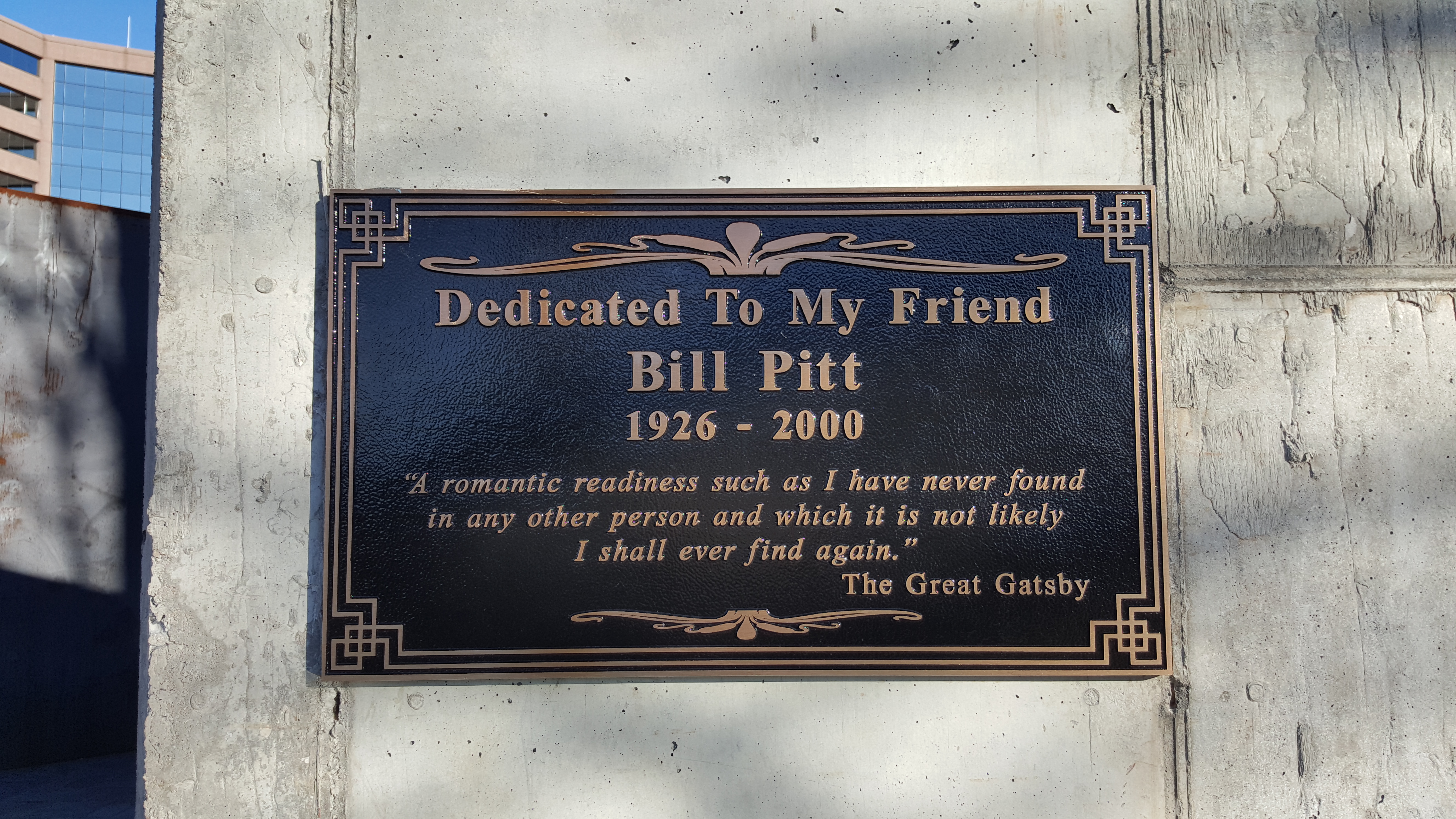 Dedication to Bill Pitt
